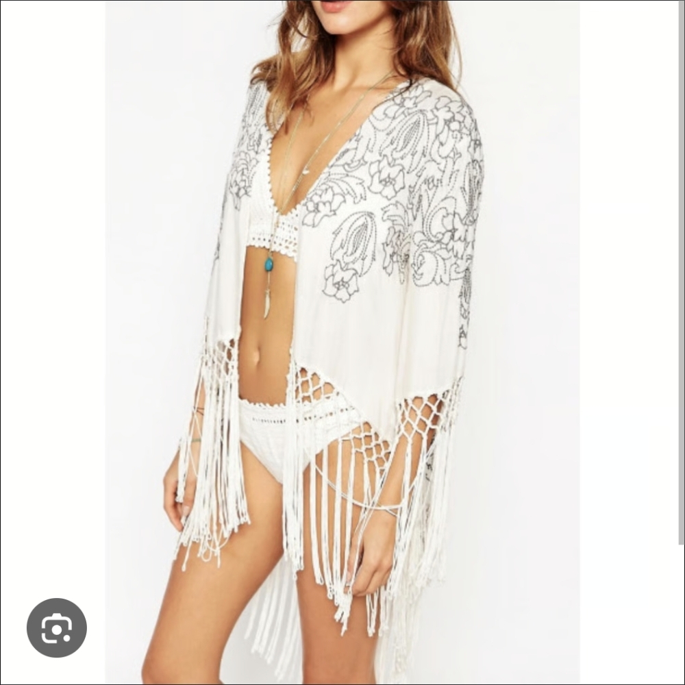 O'Neill X Anna Sui Cream Embroidered Duster
